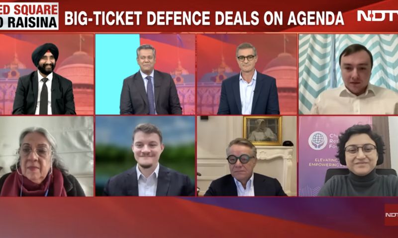 Peter Hänseler in einer Podiumsdiskussion mit dem indischen Fernsehsender NDTV