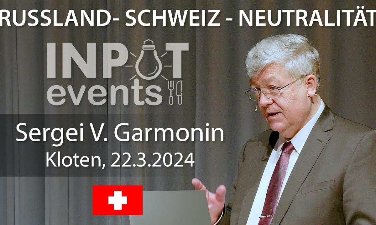Sergei Garmonin - Russischer Botschafter - spricht beim InputEvent vom 22. März 2024